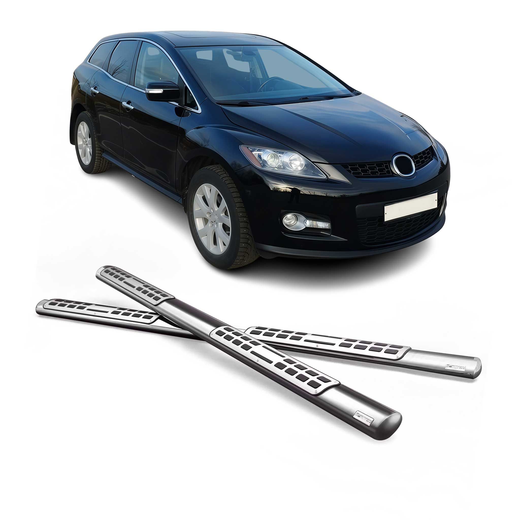 Marchepieds Latéraux pour Mazda CX-7 2008-2010 Acier Inoxydable Argent