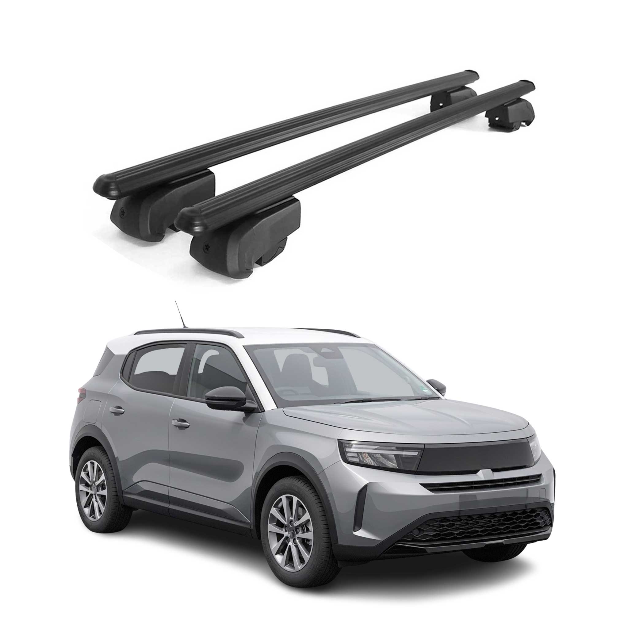 Barres de toit Transversales pour Opel Frontera 2024-2026 Aluminium Noir 2Pcs