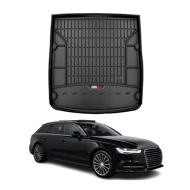 OMAC Tapis de coffre caoutchouc pour Audi A6 C7 Break Allroad 11-18 Noir Premium