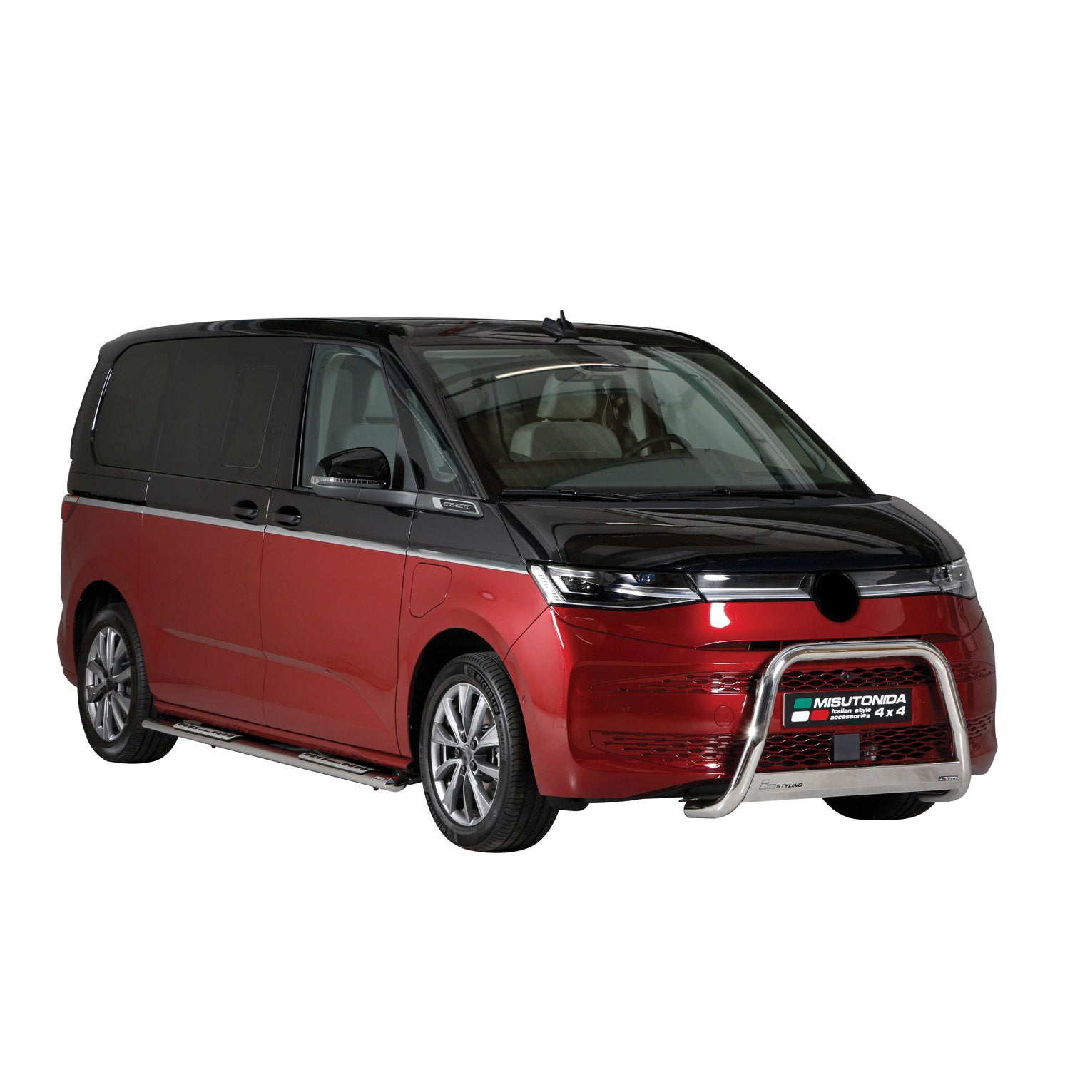 Marchepieds Latéraux pour VW T7 Multivan 2022-2026 Acier Inox Argent