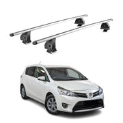 Barres de toit transversales Alu pour Toyota Verso S 2010-2016 TÜV 75 kg Gris 2x