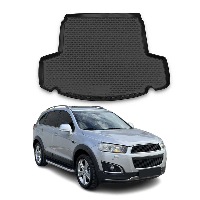 Tapis de Coffre pour Chevrolet Captiva Sport 2007-2015 en caoutchouc TPE 3D Noir