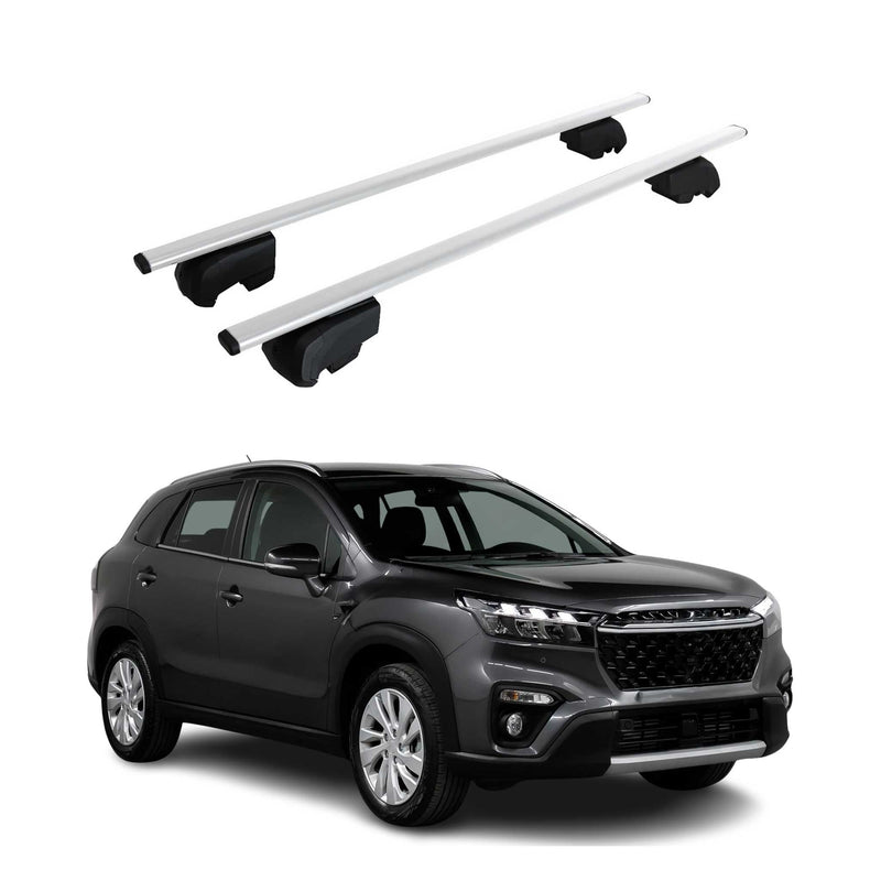 Barres de toit Transversales pour Suzuki SX4 S-Cross 2021-2023 ABE Fer Gris