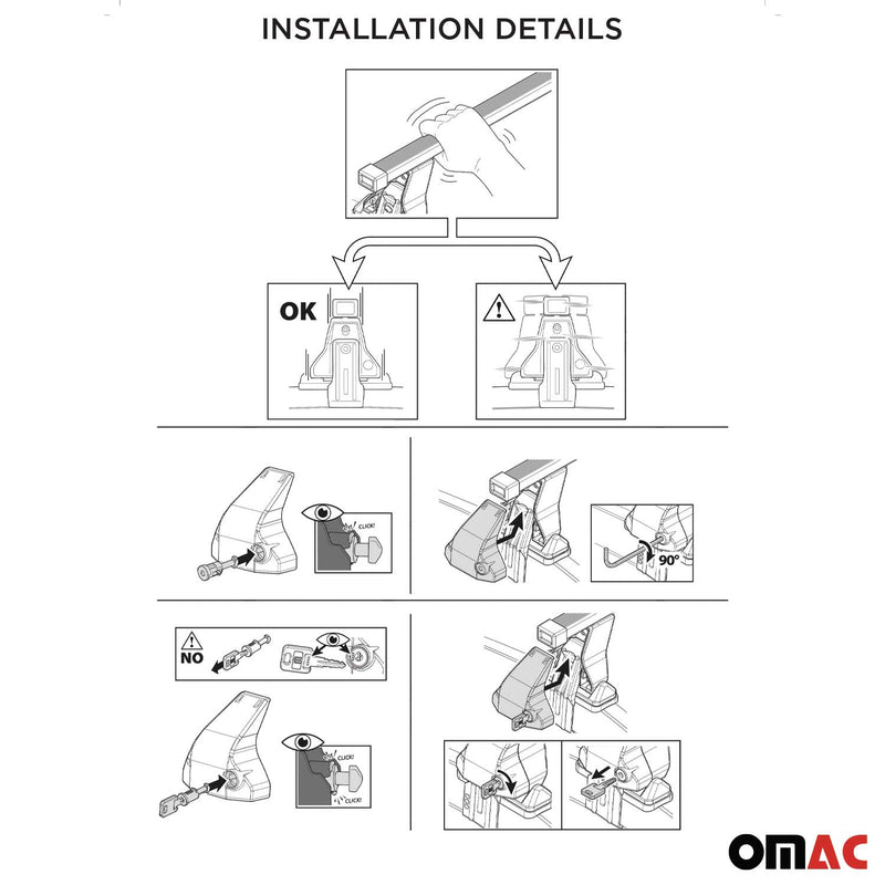 Barres Transversales Menabo pour Opel Meriva 2010-2017 Noir