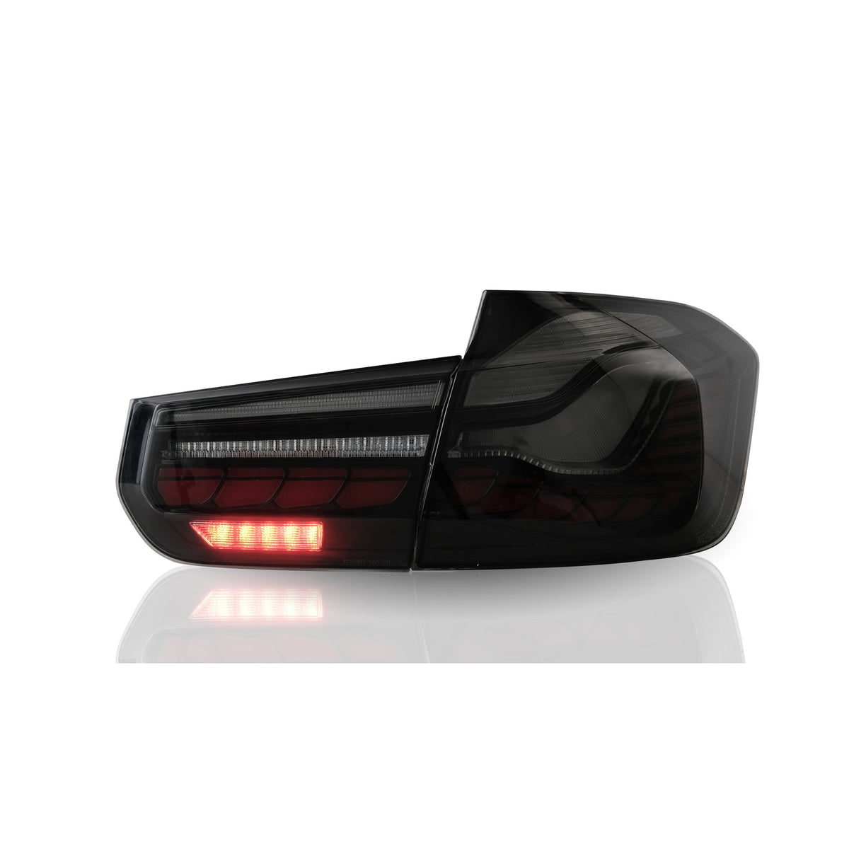 JOM OLED/LED Feux Arrière pour BMW F30 Berline 2011-2019 Rouge Foncé Fumé