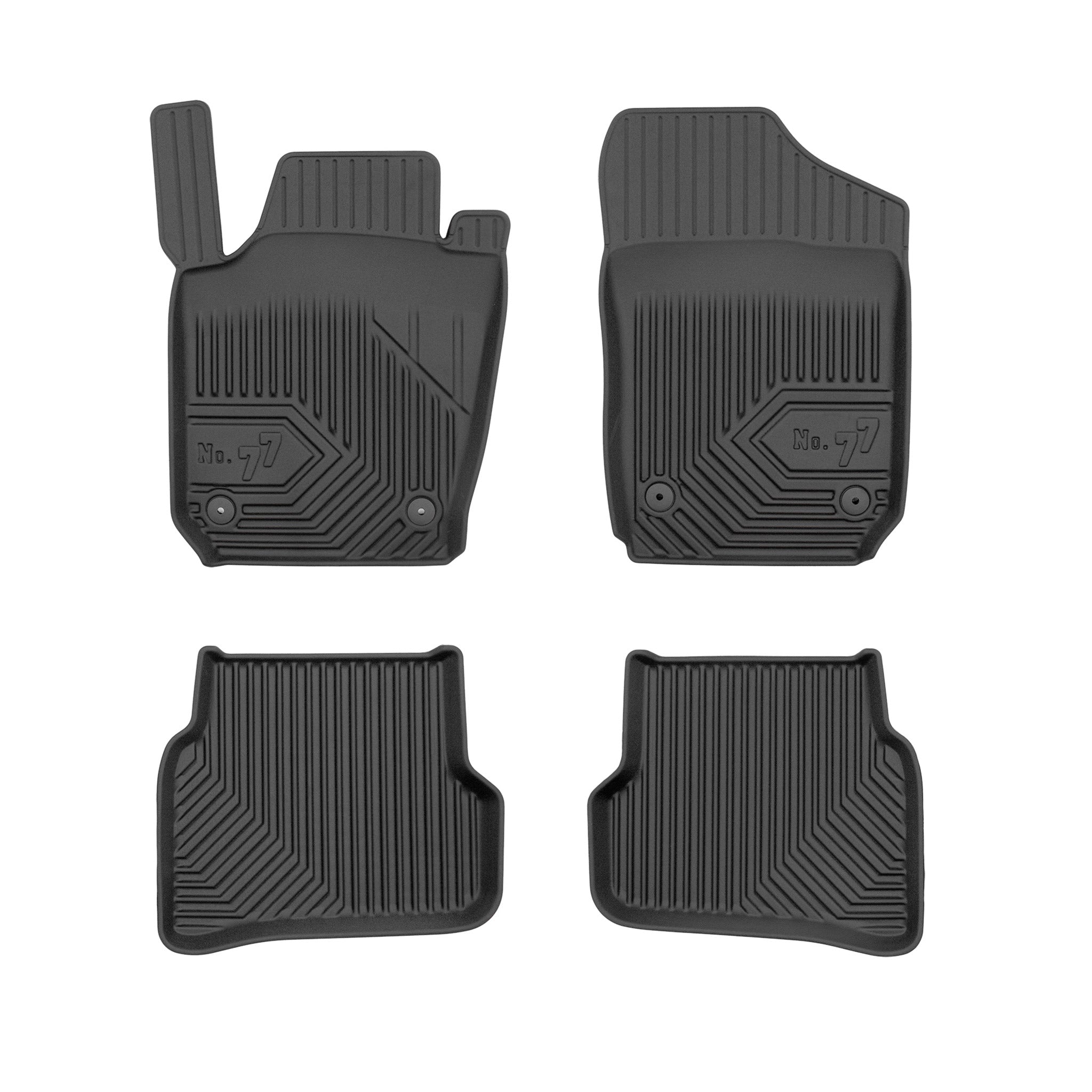 Tapis de Sol de Voiture pour VW Polo V 2009-2017 TPE Antidérapant Noir 4Pcs
