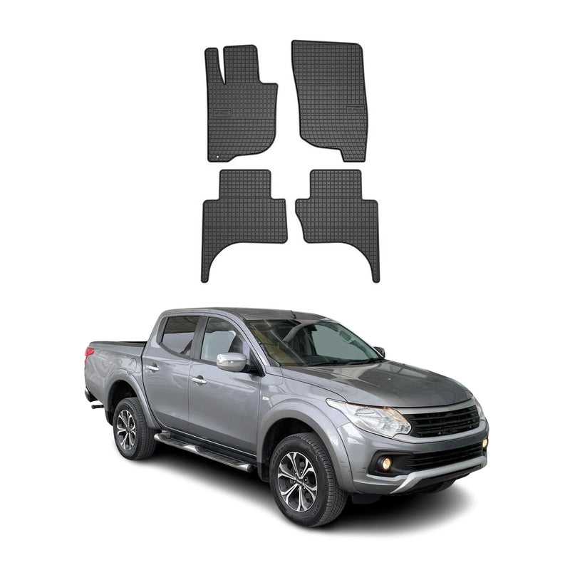 Tapis de Sol pour Fiat Fullback 2015-2019 Caoutchouc Noir