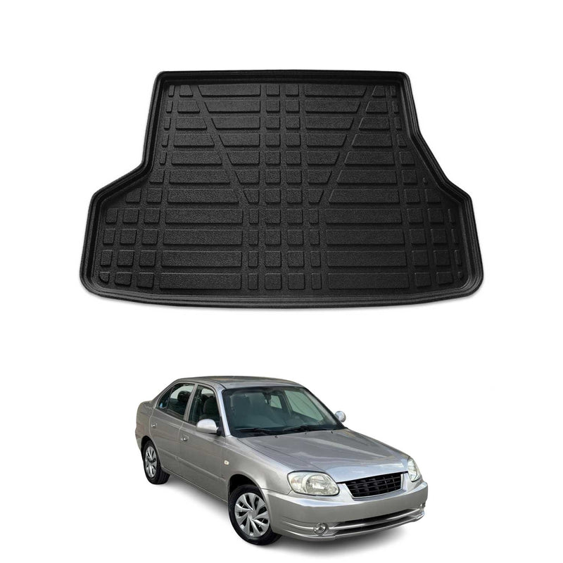 Tapis de Coffre pour Hyundai Accent Era 2005-2011 Berline en TPE Noir
