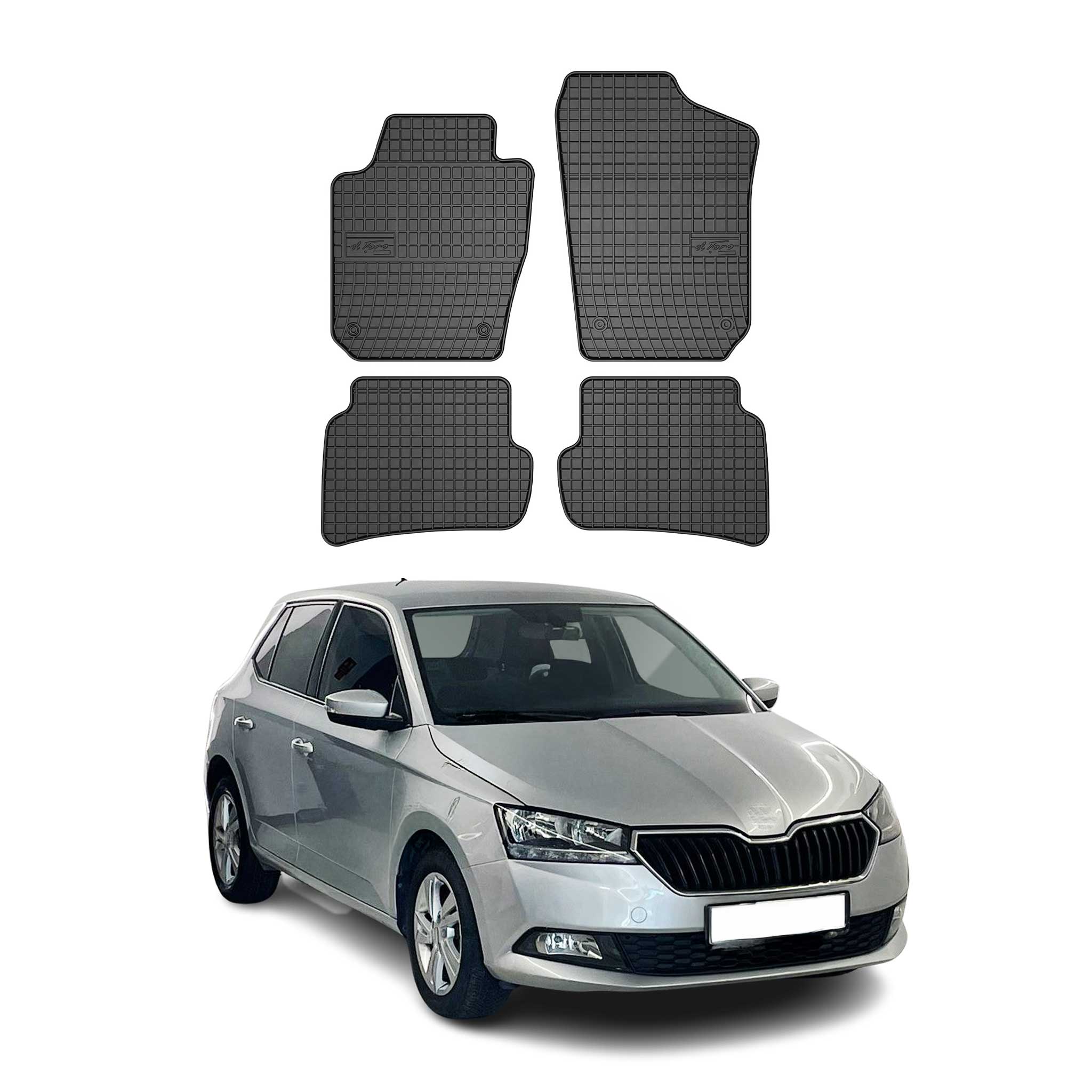 Tapis de Sol pour Skoda Fabia III 2014-2021 Caoutchouc Noir 4Pcs