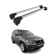 Barres de toit transversales pour BMW X5 E70 2006-2013 Alu Gris ABE 2x