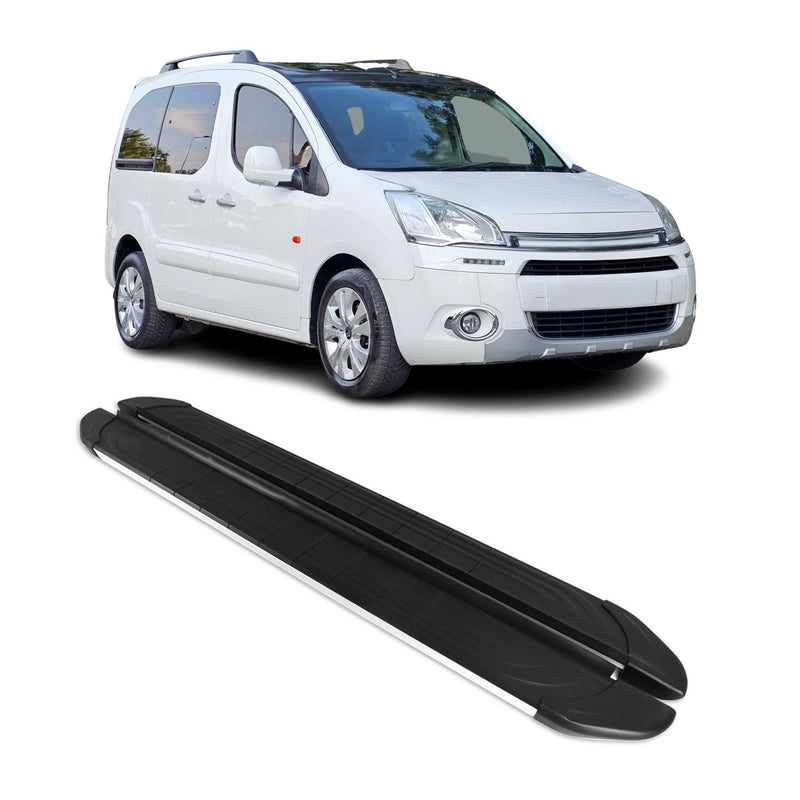 Marchepieds Latéraux pédale pour Citroen Berlingo 2008-18 L1 Alu Gris Noir 2Pcs