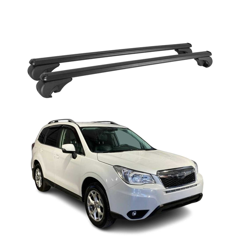 Barres de toit Transversales pour Subaru Forester 2013-2018 Aluminium Noir