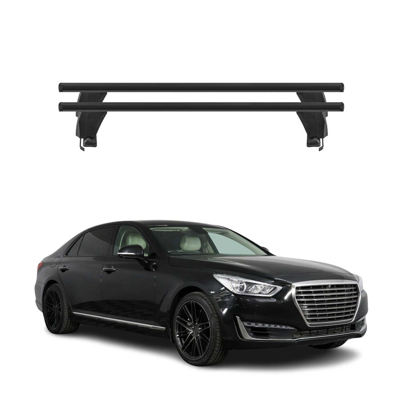 Menabo Barres de toit Transversales pour Genesis G90 2016-2019 Noir ABE 2x