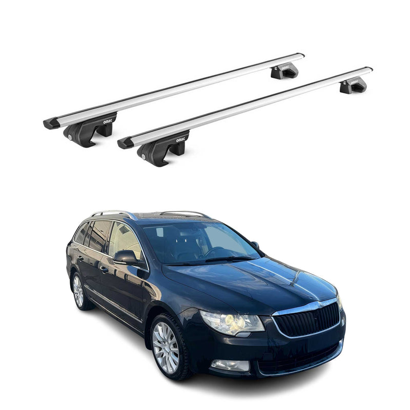 Barres de toit transversales pour Skoda Superb Break 3T 3V 10-25 Alu Gris ABE