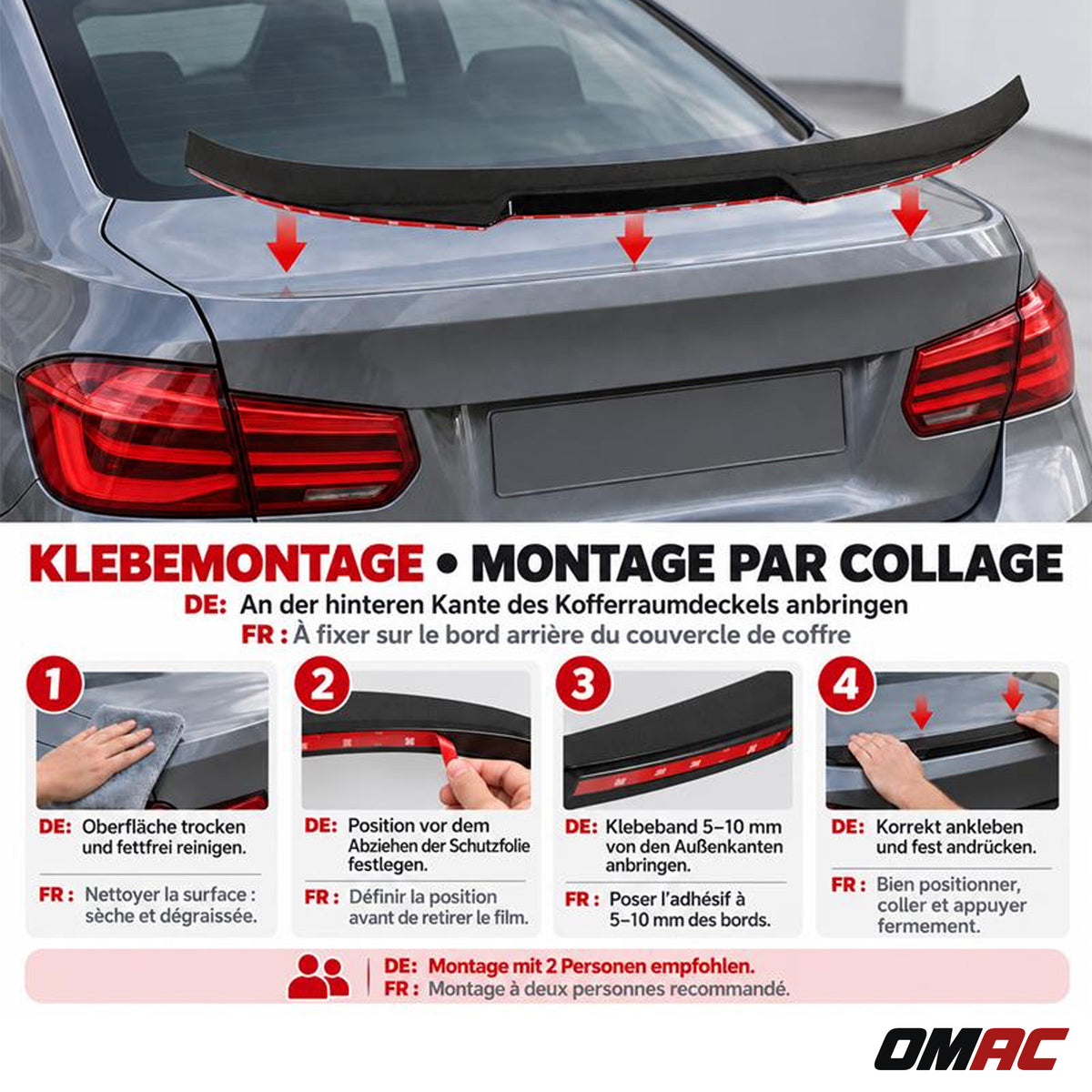 Becquet spoiler de toit aileron arrière pour BMW Series 3 F30 Berline 2011-2019