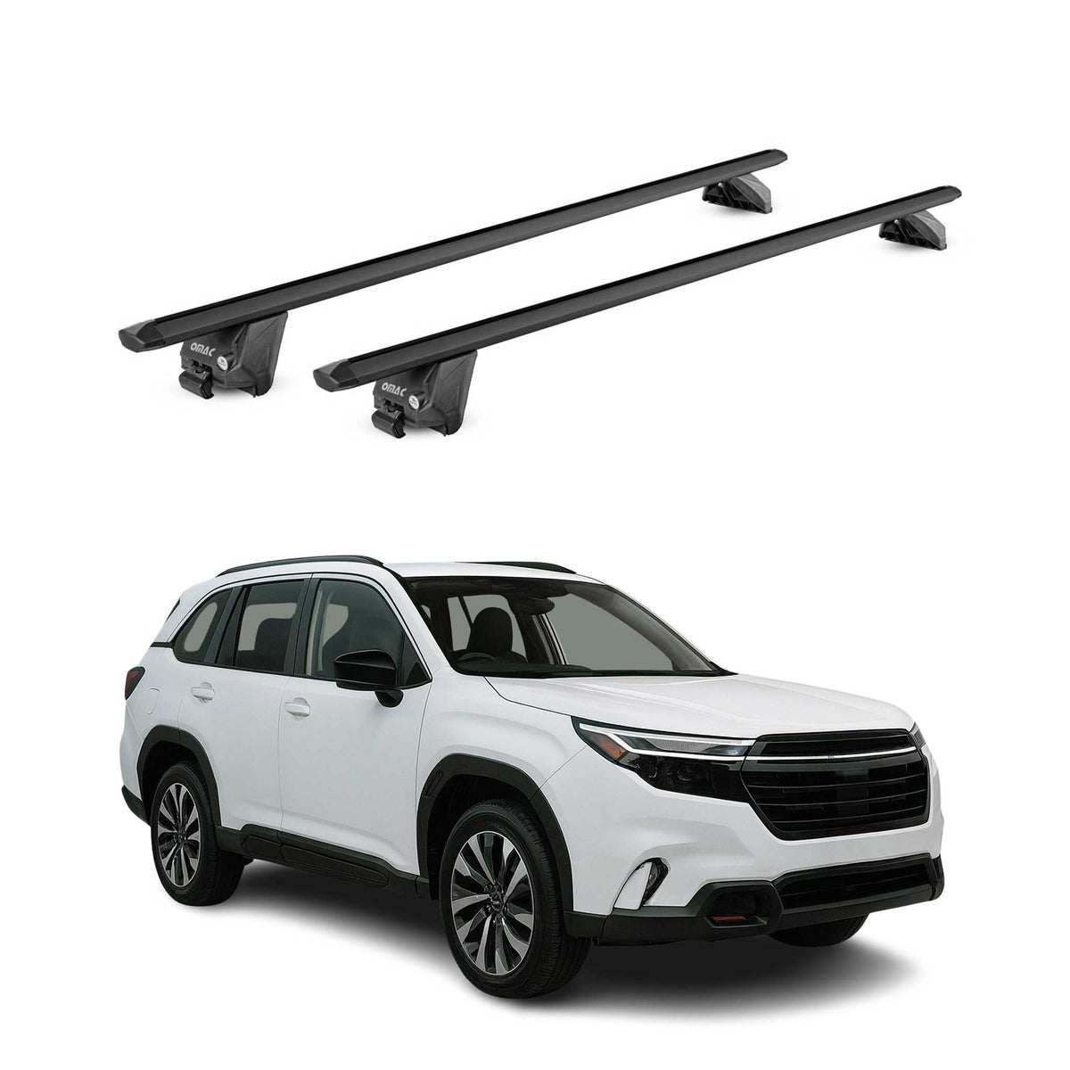 Barres de toit transversales pour Subaru Forester VI 2025-2026 Noir 2 pièces ABE