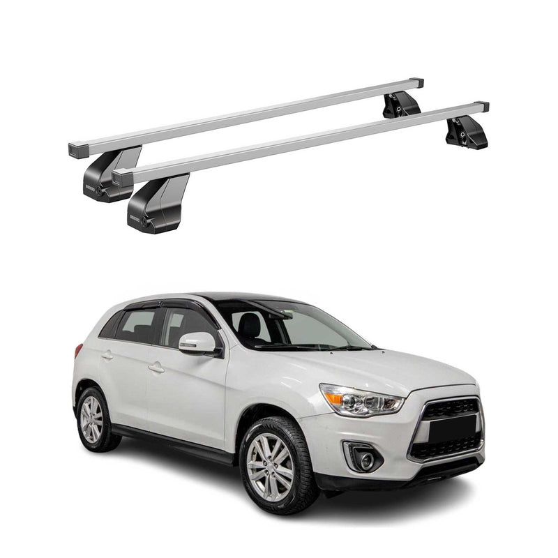 Barres de toit transversales pour Mitsubishi ASX 2010-2019 Acier Gris