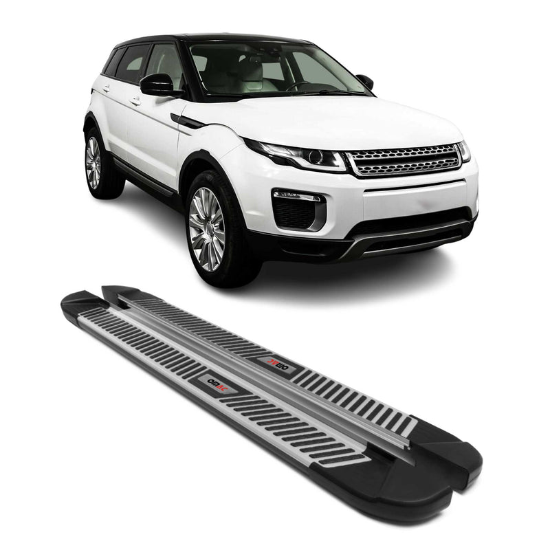 Marchepieds Latéraux pour Range Rover Evoque 2011-2018 Aluminium Noir Gris 2Pcs