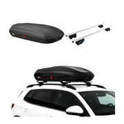 Coffre de Toit 320L + Barres de Toit pour Mercedes Classe C S205 2014-2021 Gris