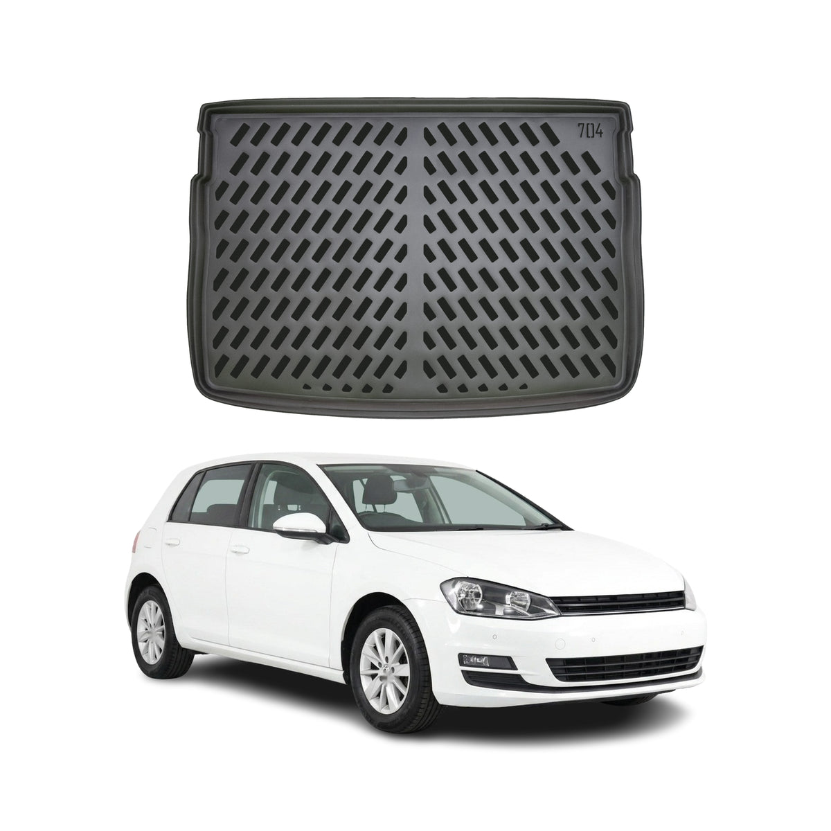 Tapis de coffre Supérieur pour VW Golf 7 HB 2012-2020 Noir 3D en TPE