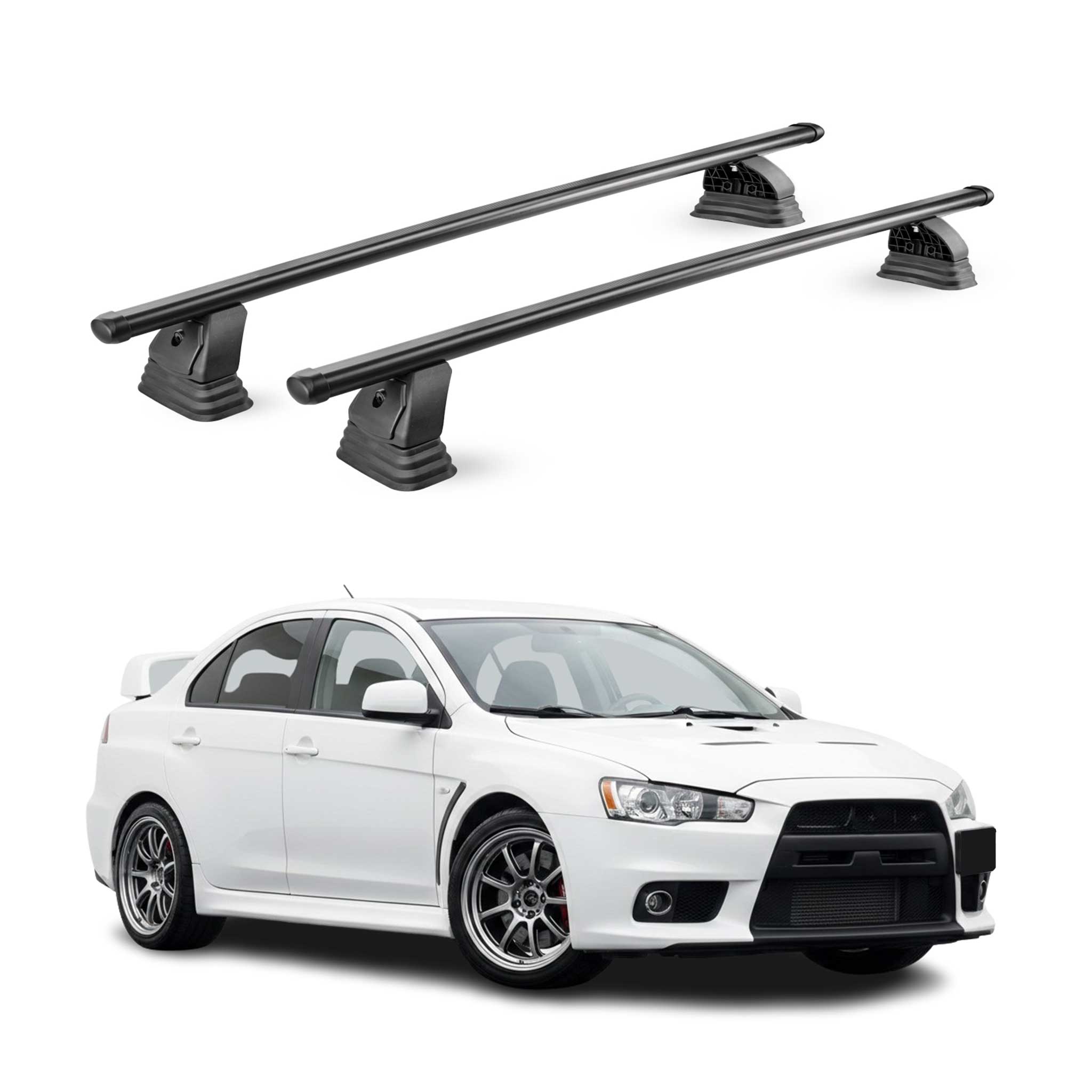 Barres de toit transversales acier pour Mitsubishi Lancer Evo 10 2008-2015 Noir