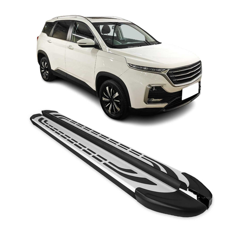 Marchepieds Latéraux pour Chevrolet Captiva 2019-2024 Aluminium Gris Noir 2Pcs