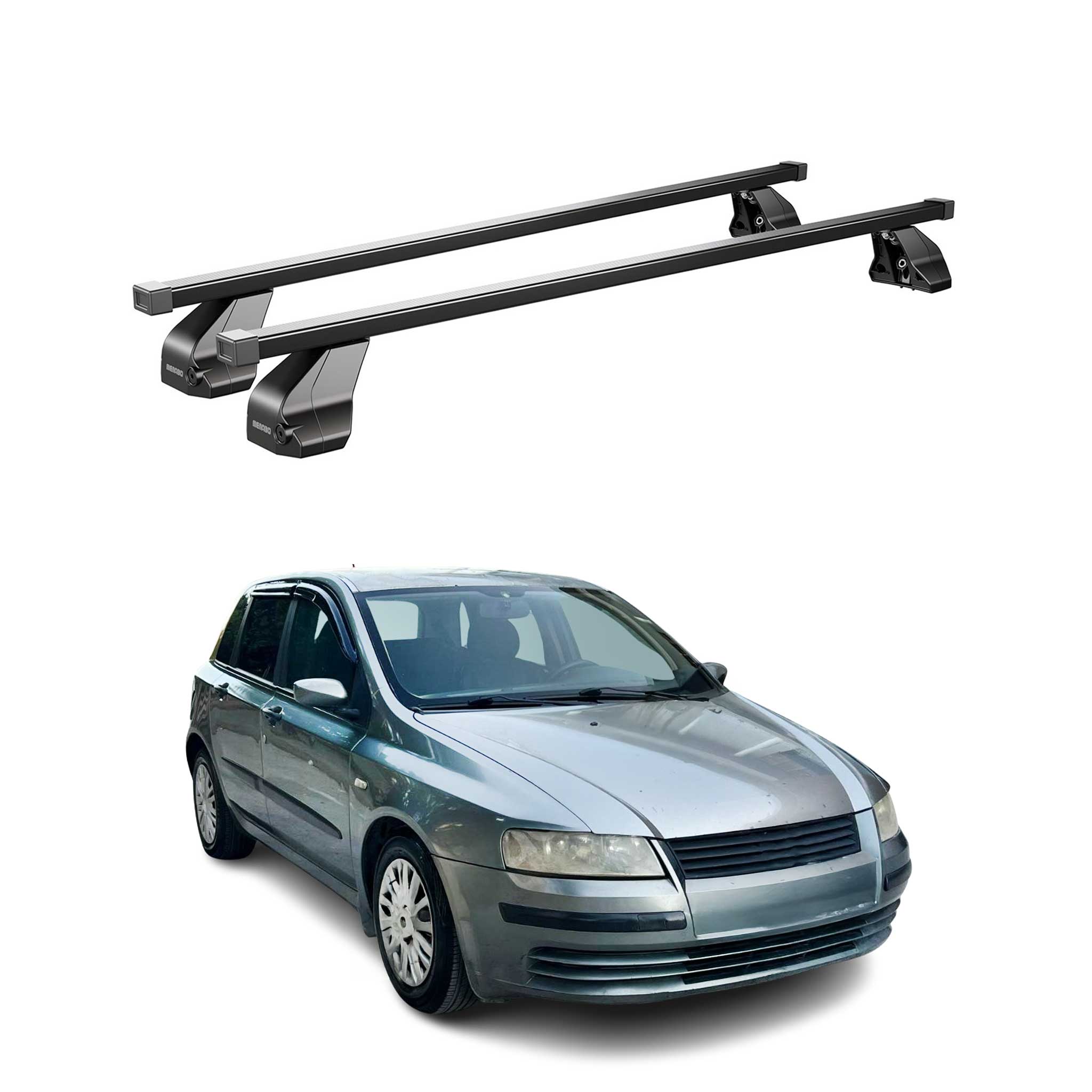 Barres Transversales Menabo pour Fiat Stilo 2001-2010 5-portes Noir