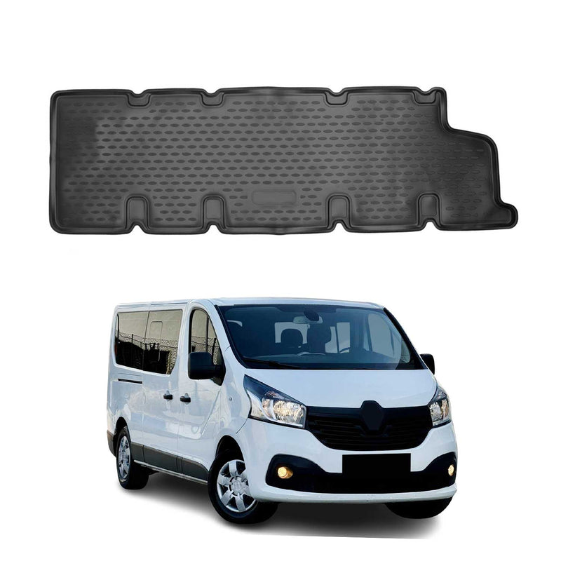Tapis de sol pour Renault Trafic III 2014-2025 3ème rangée en caoutchouc Noir 1x