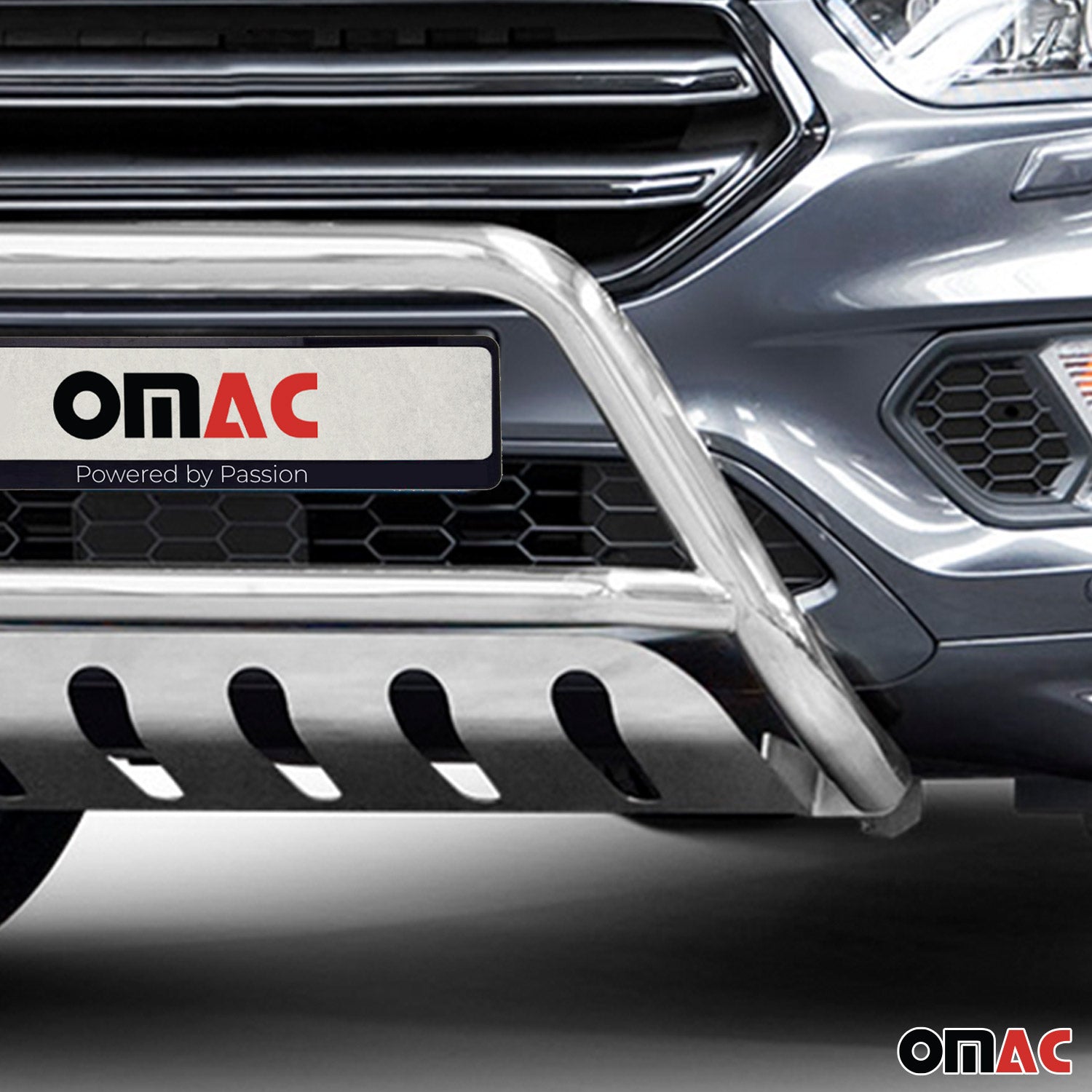 Pare-Buffle Avant Pour Ford Kuga II 2017-2019 Facelift en Acier Inox Argent