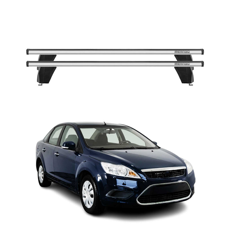 Menabo Barres de toit Transversales pour Ford Focus II 2004-2011 Alu Gris 2x ABE