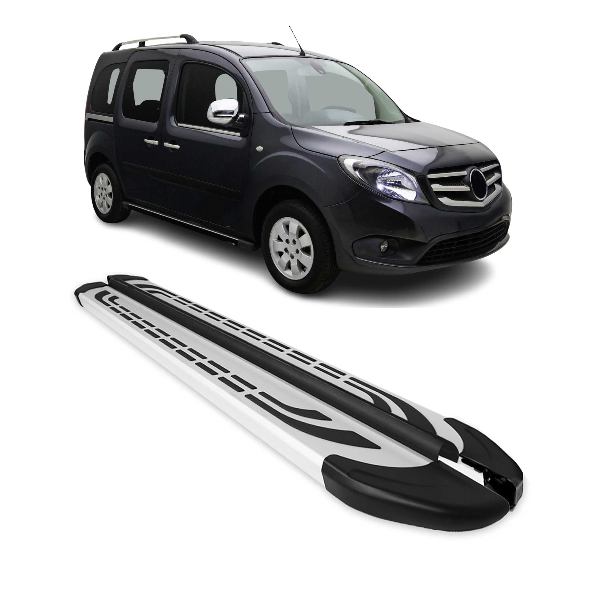 Marchepieds Latéraux pédale pour Mercedes Citan 2012-2021 Aluminium Gris 2Pcs