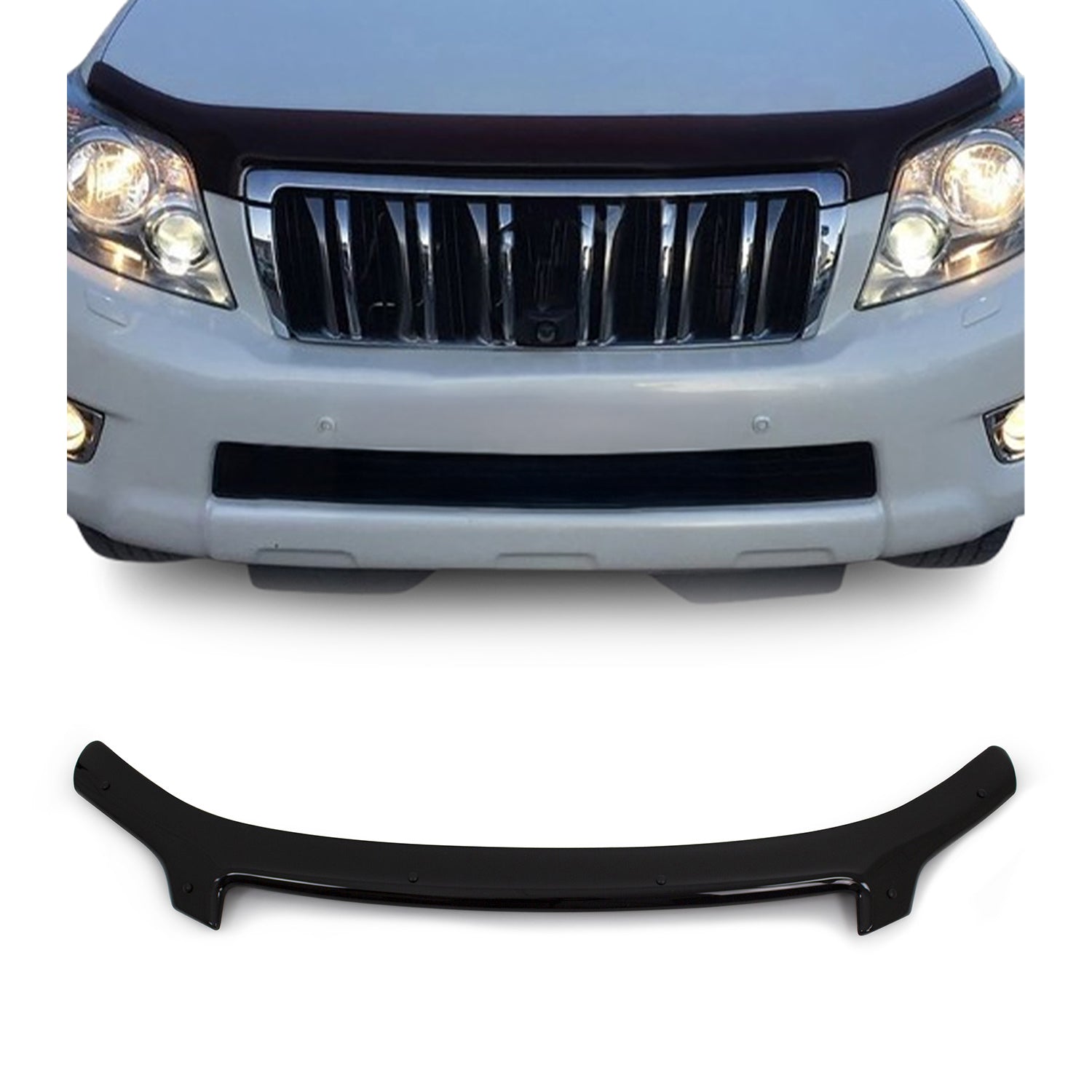 Deflecteurs d'air capot de voiture pour Toyota Land Cruiser Prado 2010-2013 Noir