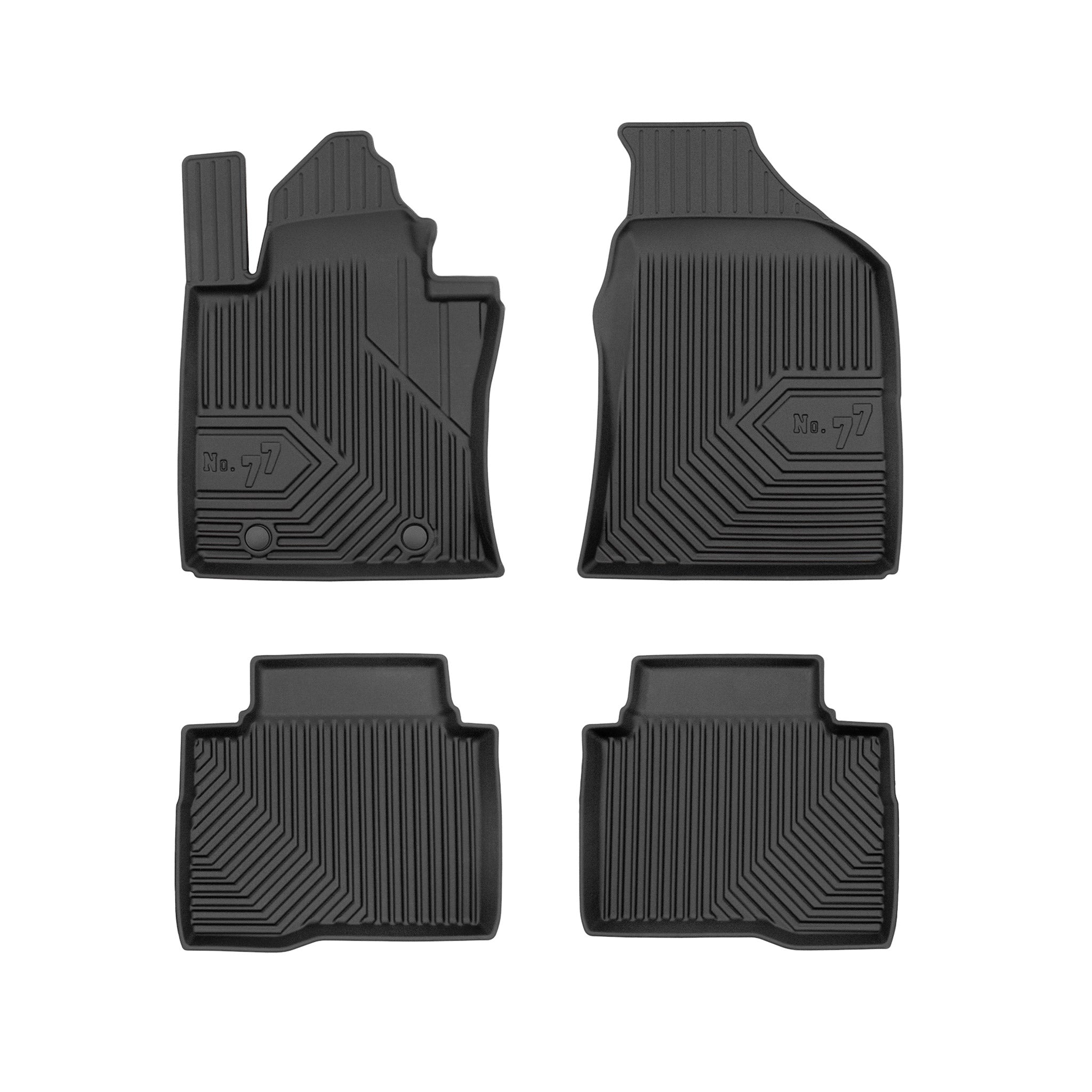 Tapis de Sol de Voiture No.77 pour SsangYong Korando IV 2019-2025 TPE Noir 4Pcs