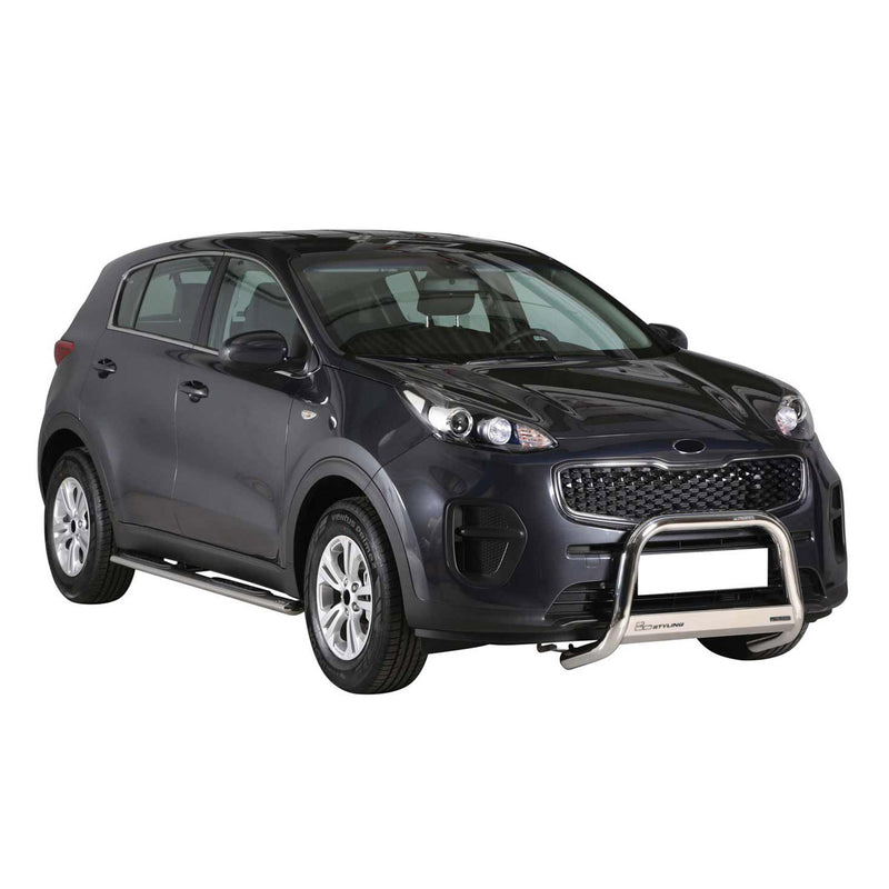 Pare-buffle Avant pour Kia Sportage 2016-2018 63 mm en Acier Gris