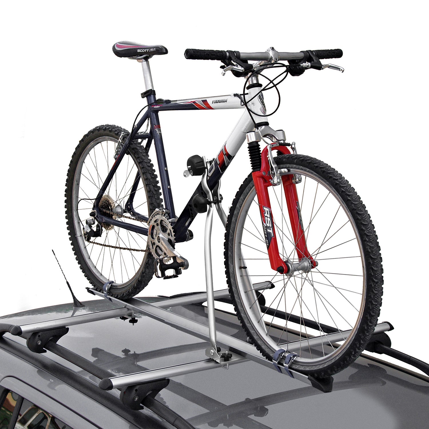 Menabo Porte-vélo de toit Huggy Pour 1 Vélo 15kg en Acier Argent