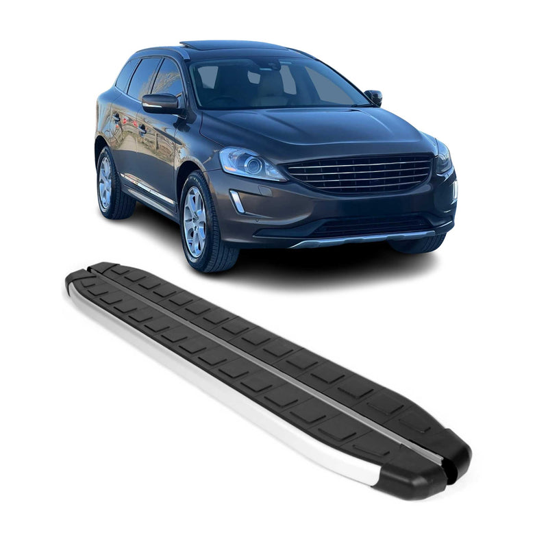 Marchepieds Latéraux pédale pour Volvo XC60 2009-2017 Aluminium Noir Gris 2Pcs