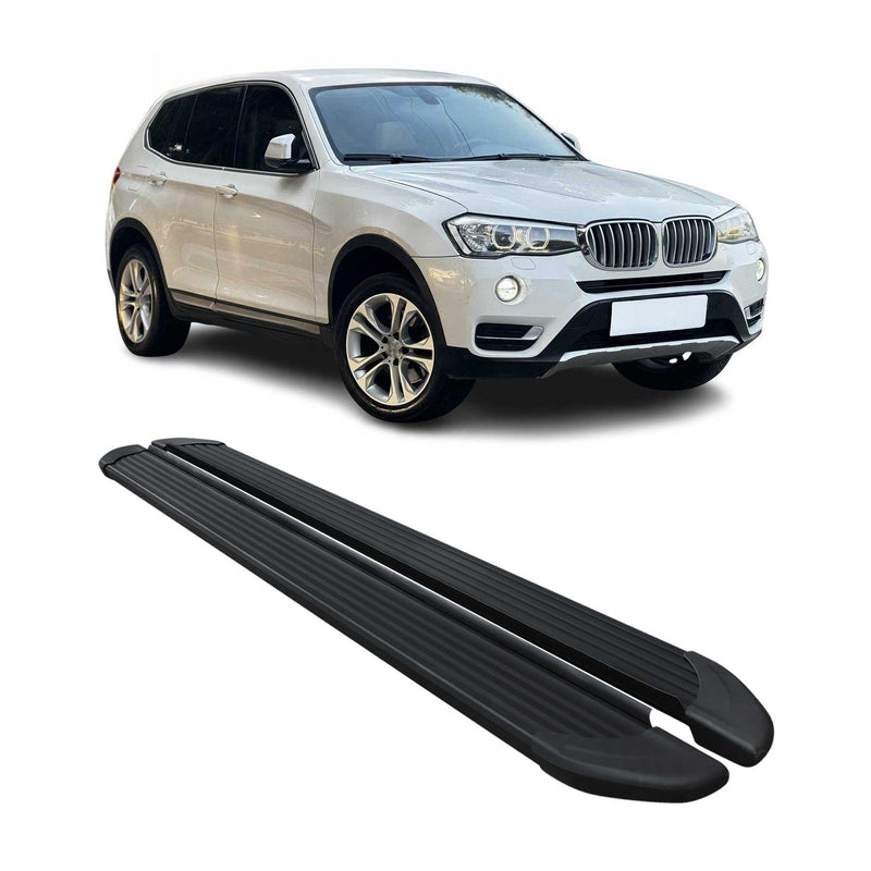 Marchepieds latéraux pédale pour BMW X3 F25 2010-2017 Noir 2Pcs Aluminium