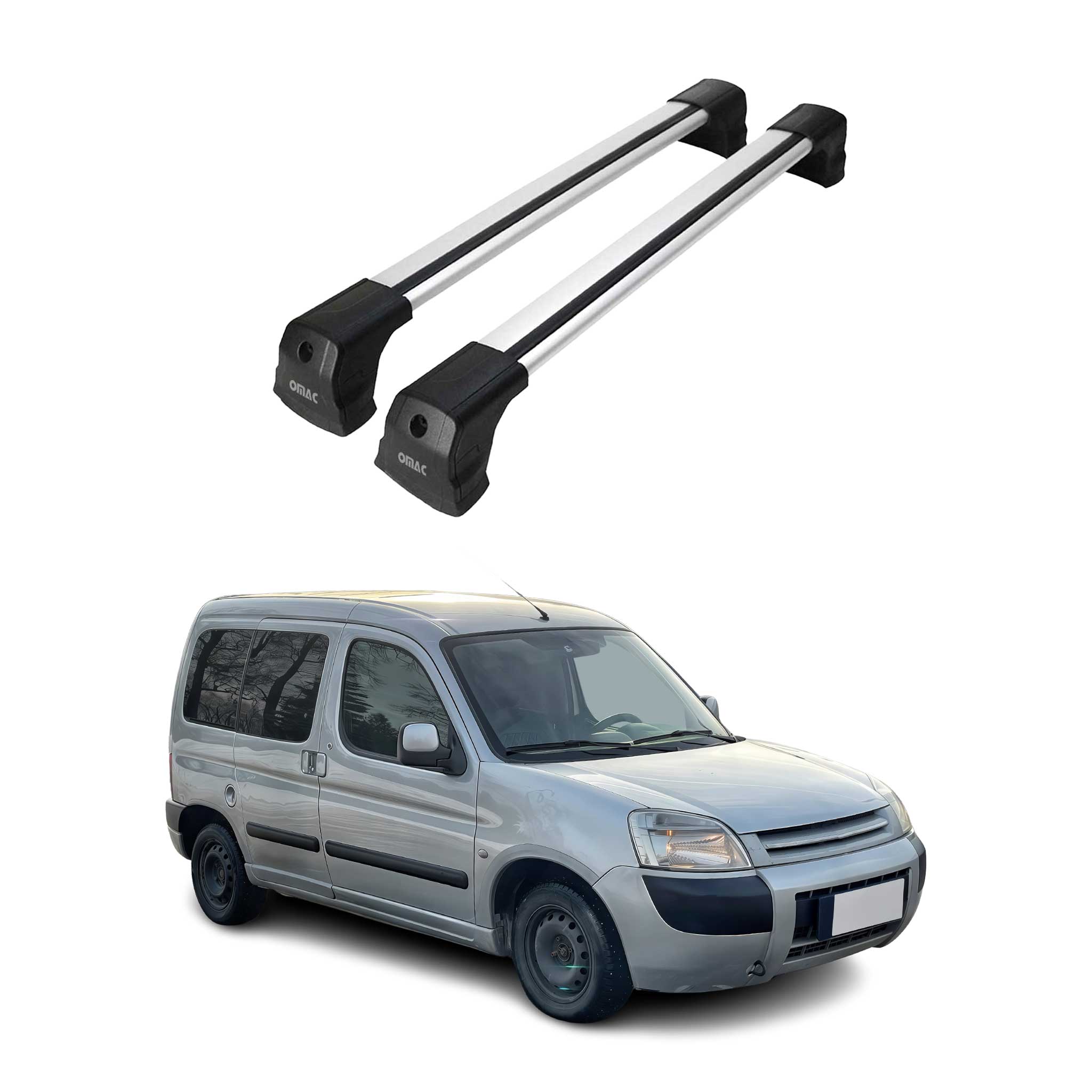 Barres De Toit Transversales pour Citroen Berlingo mk1 1996-2008 Alu Gris 2x