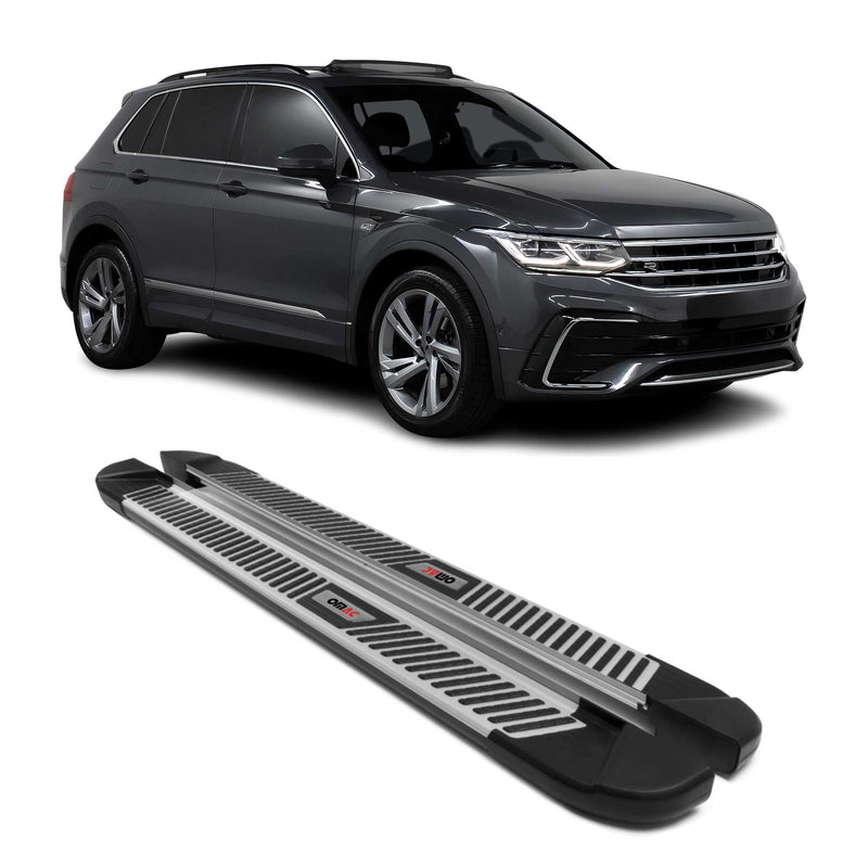 Marchepieds Latéraux pour VW Tiguan Allspace 2016-2024 Aluminium Noir Gris 2Pcs