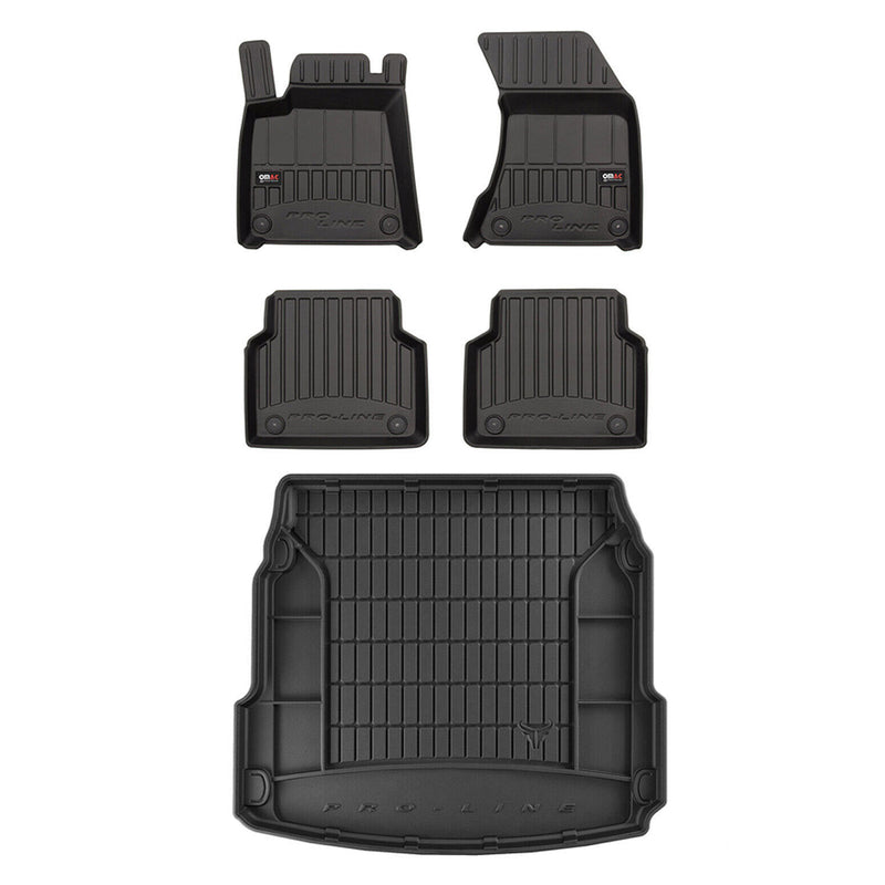 OMAC Kit Tapis de sol et coffre pour Audi A8 D4 2009-2018 Premium Noir