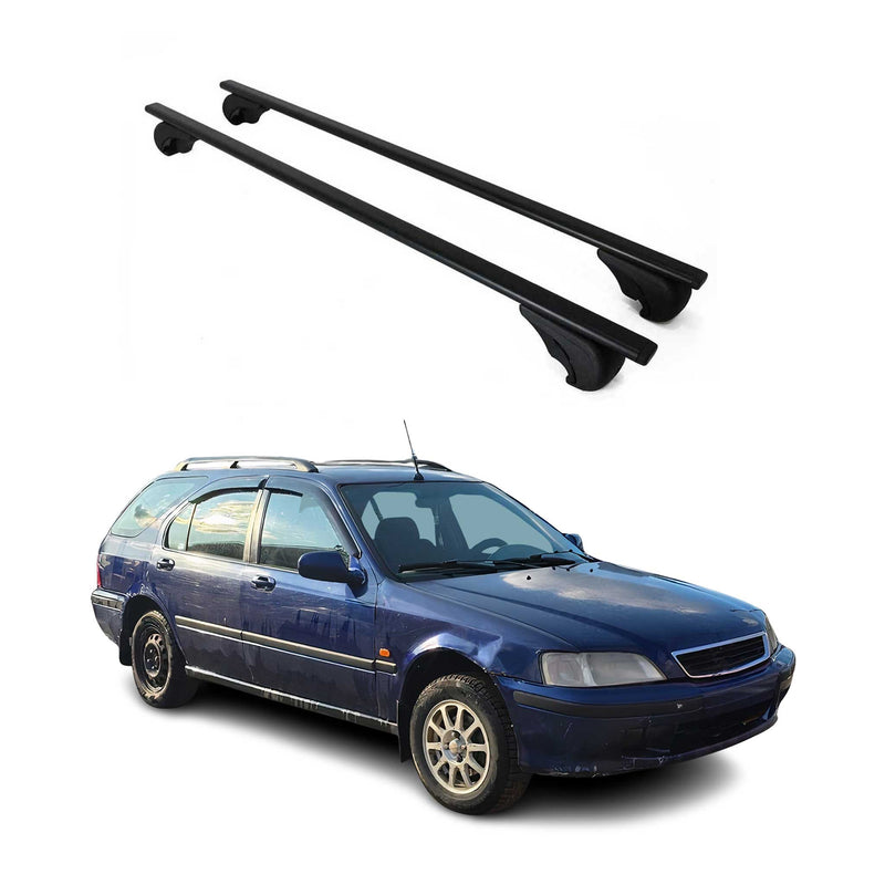 Barres de toit Transversales pour Honda Civic 1997-2000 Break Fer Noir