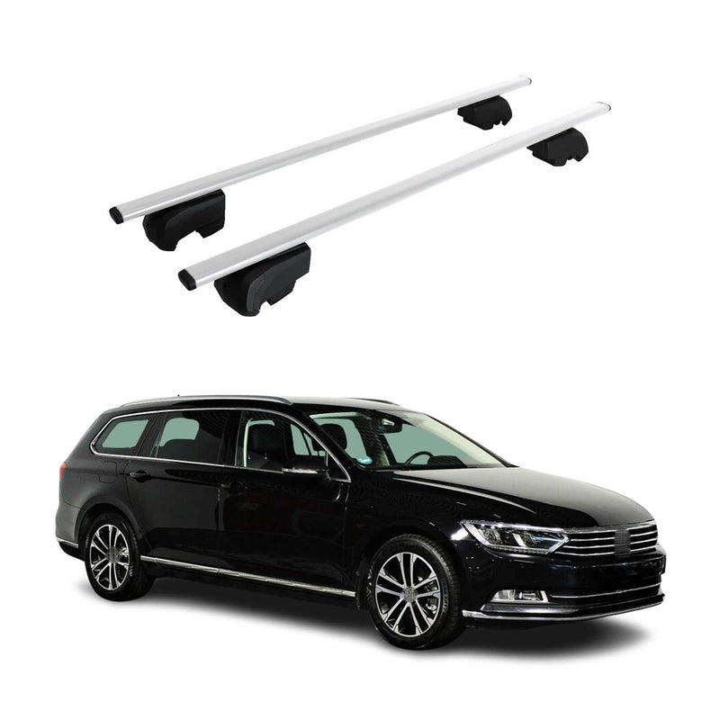 Barres de toit Transversales pour VW Passat B8 Variant 2015-2019 Argenté ABE