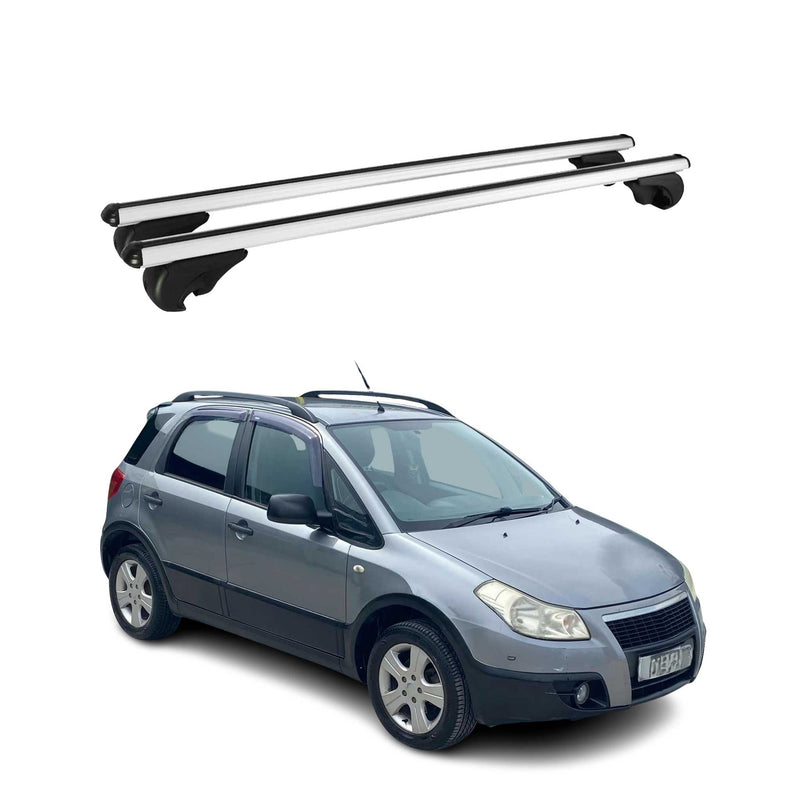 Barres de toit Transversales pour Fiat Sedici 2006-2015 Aluminium Argent