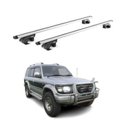 Barres de toit ABE pour Mitsubishi Pajero V20 1991-1999 5 P Alu Gris 2x