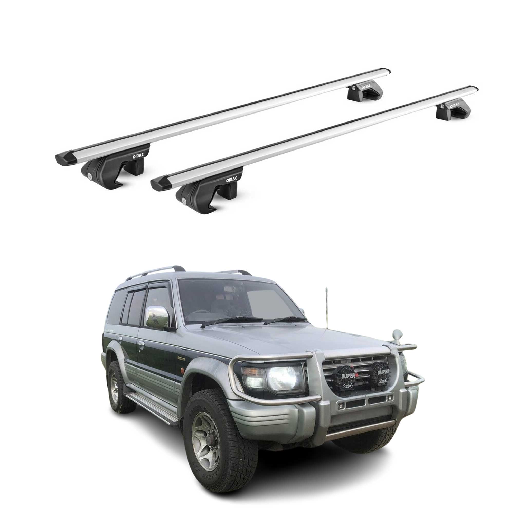 Barres de toit ABE pour Mitsubishi Pajero V20 1991-1999 5 P Alu Gris 2x