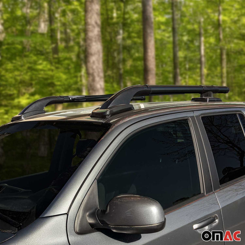 KIT Barres de toit trans+long pour VW Amarok Double Cab  2010-2024 Alu Noir