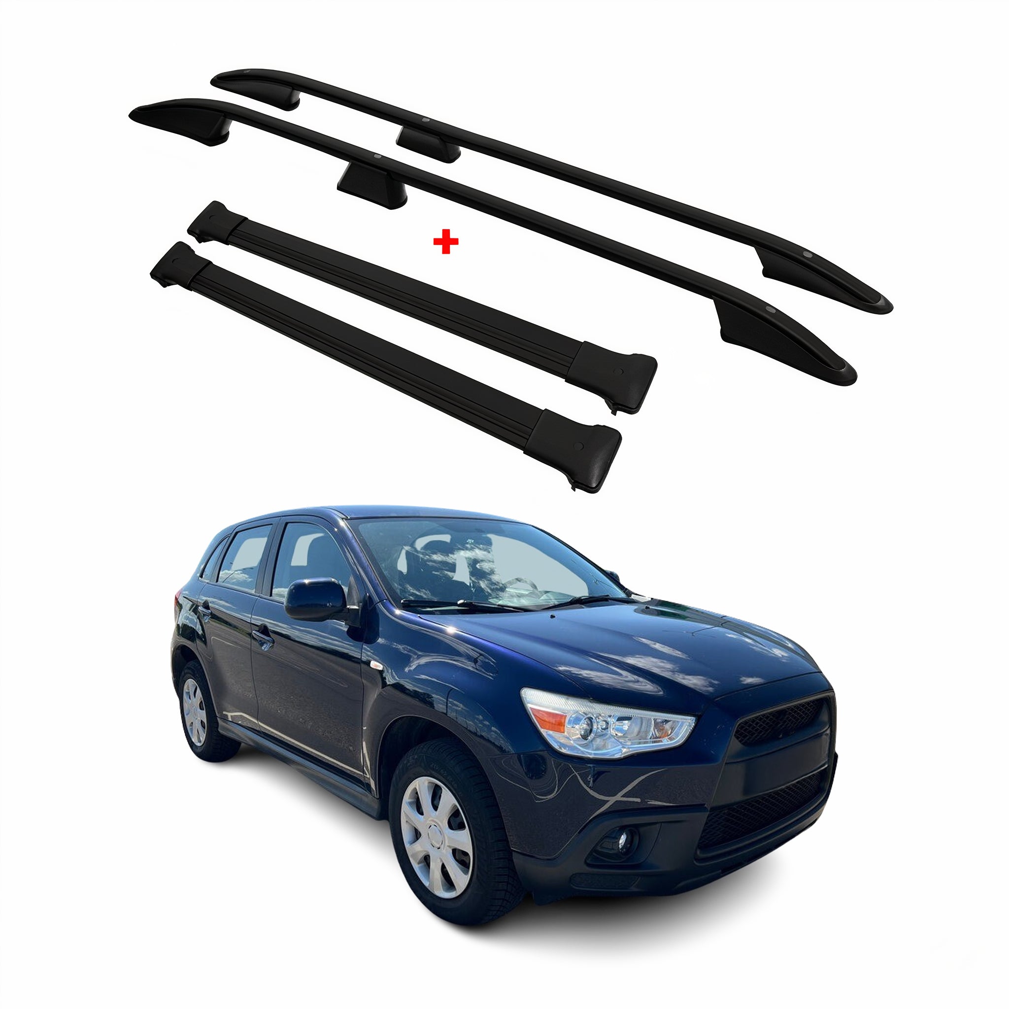 Kit Barres de toit pour Mitsubishi ASX 2010-2026 Noir L1 Empattement Court 4x