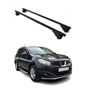 Barres de toit Transversales pour Nissan Qashqai 2007-2014 Fer Noir