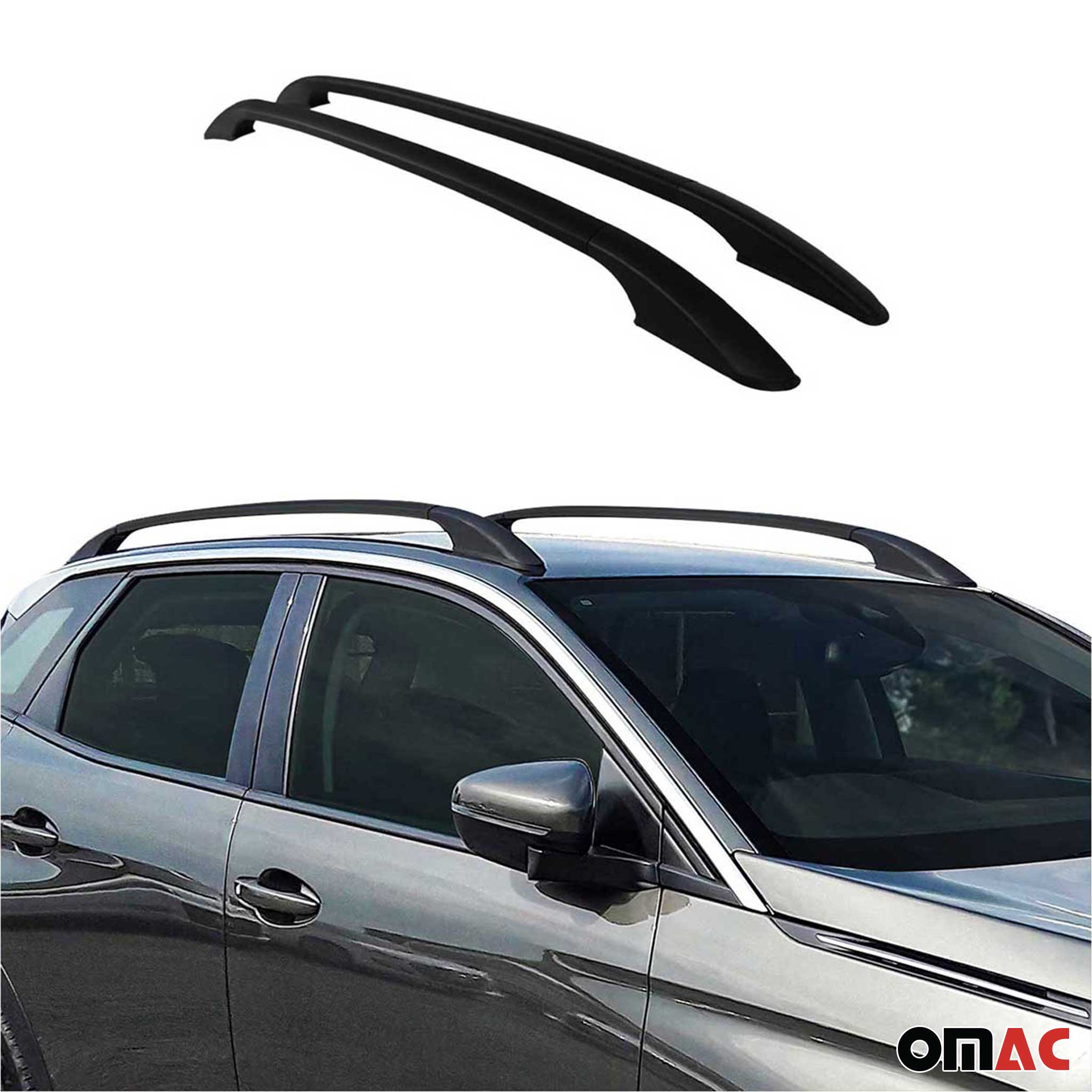Barres de toit longitudinales pour Fiat Panda 2004-2012 Aluminium Noir 2 Pcs