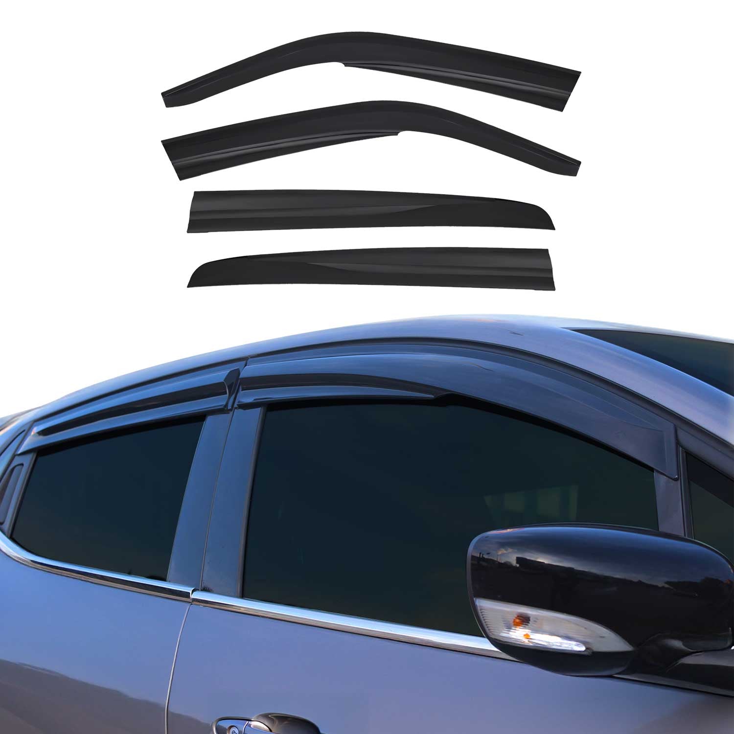 Déflecteurs de Vent pluie d'air pour VW Golf 1997-2005 HB 5 Portes Acryl Noir 4x
